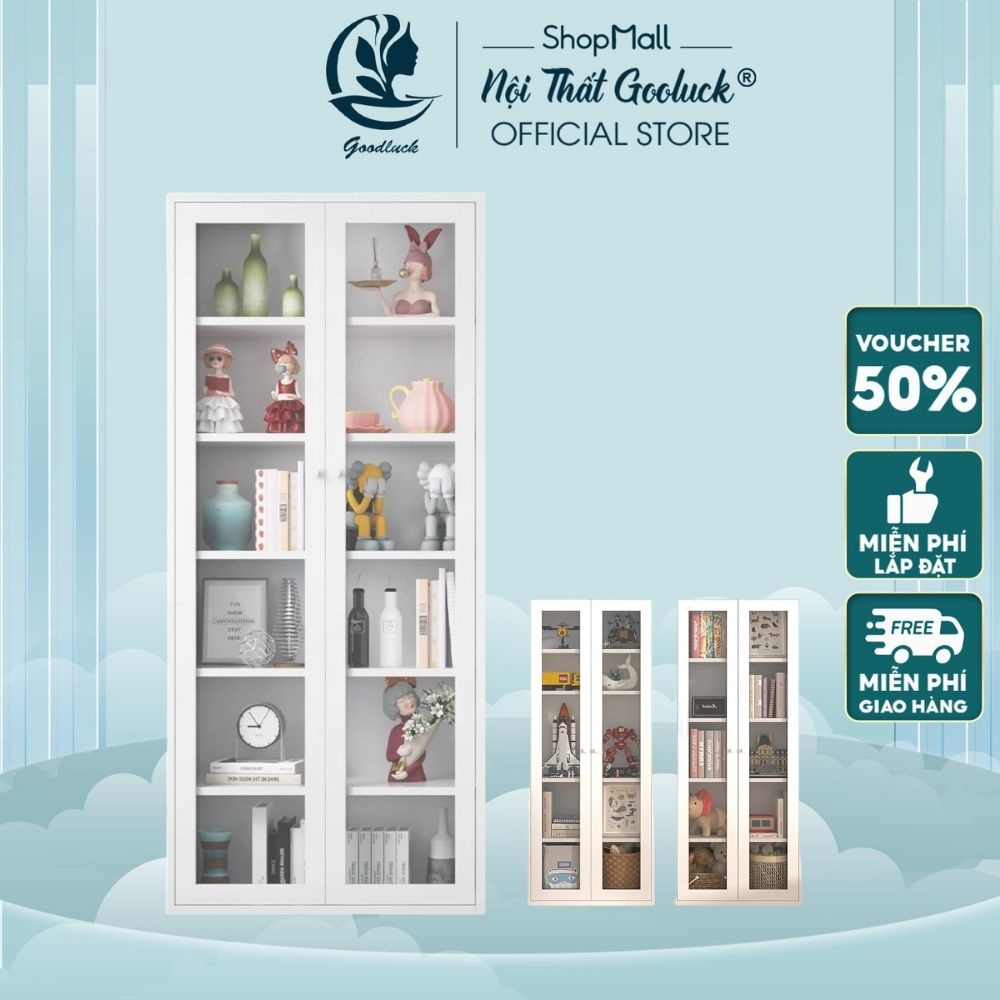 Tủ kính Goodluck để túi xách kết hợp kệ trưng bày nước hoa TTK001