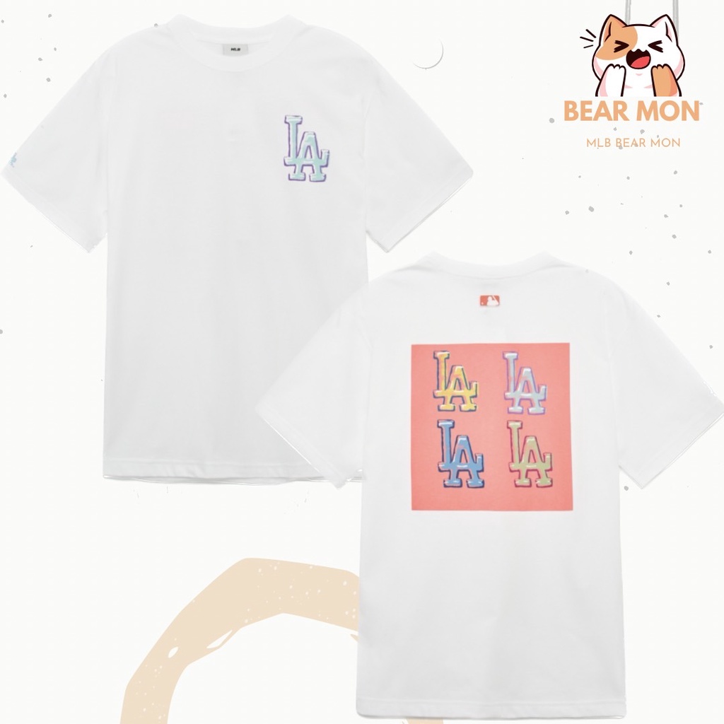 Áo Phông Nam Nữ MLB Pop Art Graphic Overfit Short Sleeve T-Shirt Detroit Tigers 3Atsl0233 Trắng xanh vàng