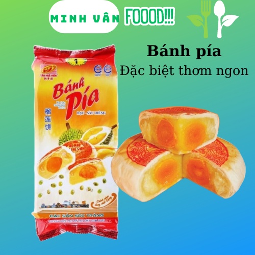 BÁNH PÍA TÂN HUÊ VIÊN ĐẬU - SẦU RIÊNG TRỨNG MUỐI ( gói 280gr gồm 4 cái bánh )