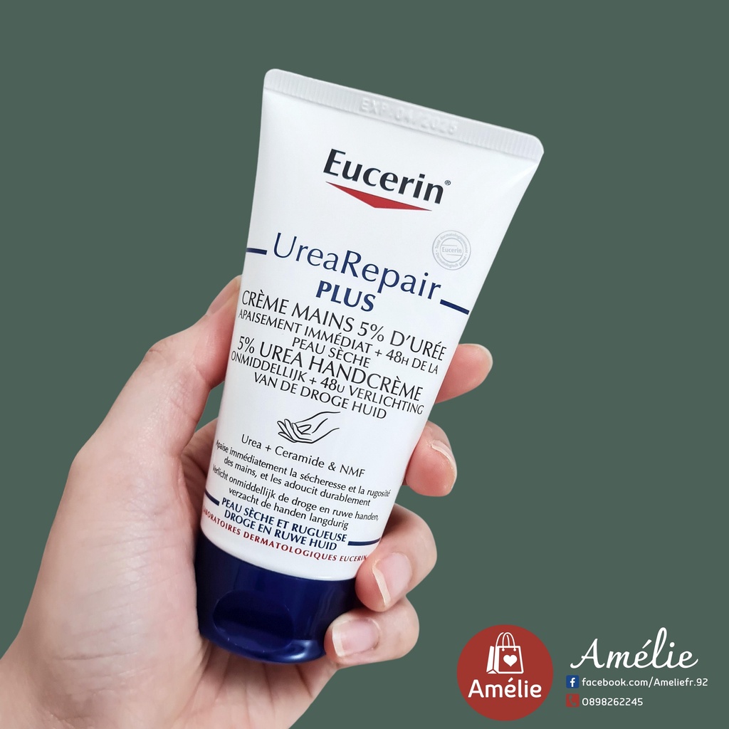 Kem dưỡng tay EUCERIN UreaRepair Plus chứa Urea + Ceramide & NMF phục hồi da khô và tổn thương