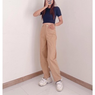 Thời trang đón hè, diện xuyên suốt cả năm - Quần Ống Rộng Suông Nữ lưng cao, chất kaki cotton mềm mát, chính hãng AGE2X