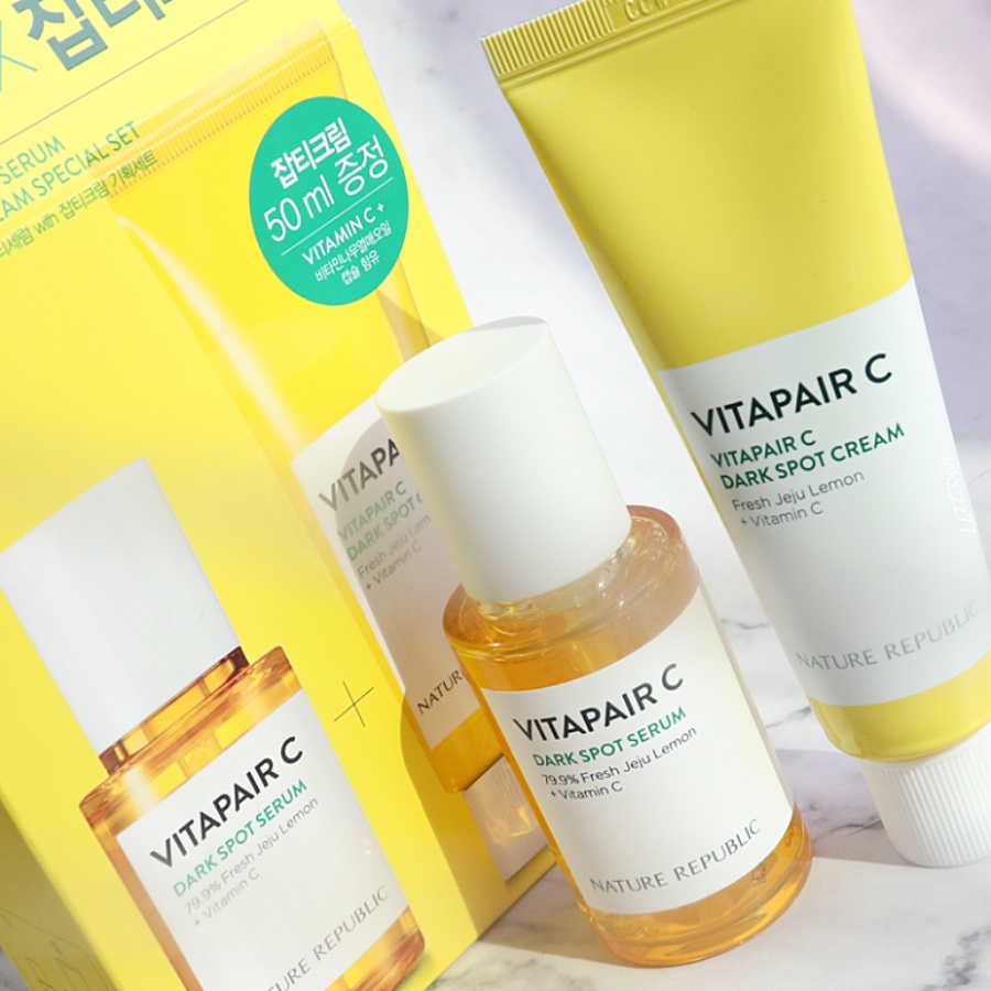 Bộ dưỡng sáng da mờ thâm Nature Republic Vita Pair C Blemish Serum Special Set
