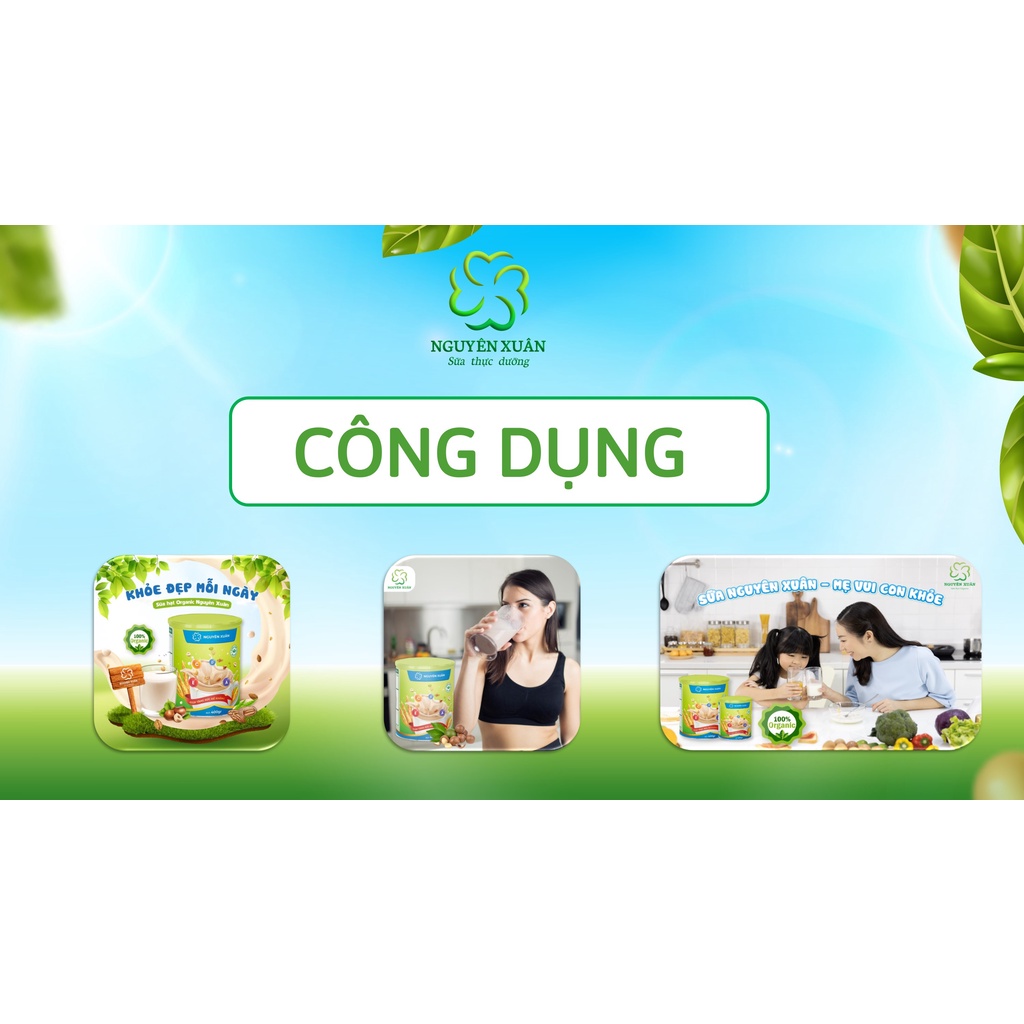 Sữa Hạt Organic Nguyên Xuân - Sữa Thực Vật. Hộp 800G