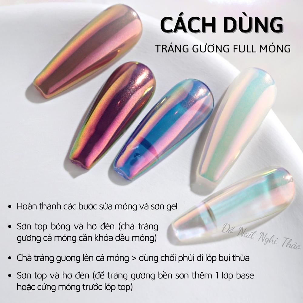 Bột tráng gương nail ánh ngọc trai NGHI THẢO set 6 hũ