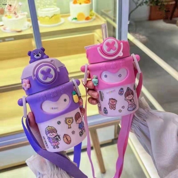 Bình giữ nhiệt Inox 500ml cho bé hình chữ X, hình thú siêu dễ thương  . didoo_shop