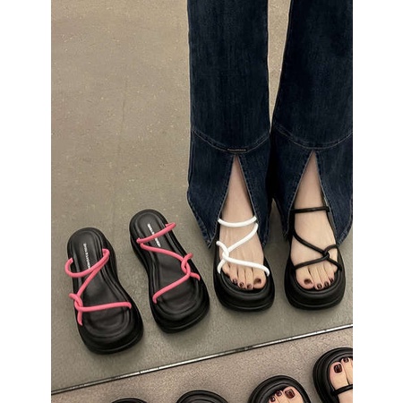 Xăng đan phong cách tiên nữ đi bên ngoài đế dày