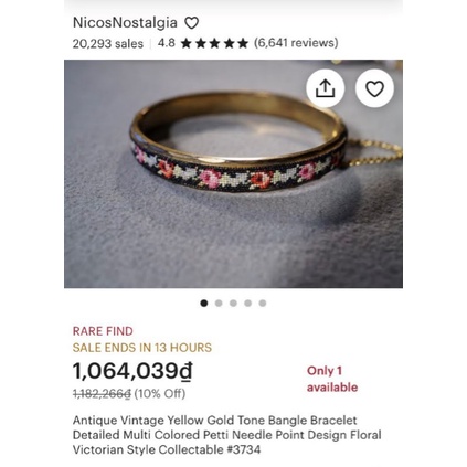 VÒNG TAY THÊU THỦ CÔNG SECONDHAND TRANG SỨC SI NHẬT BOU JEWELRY VINTAGE MÃ VT084