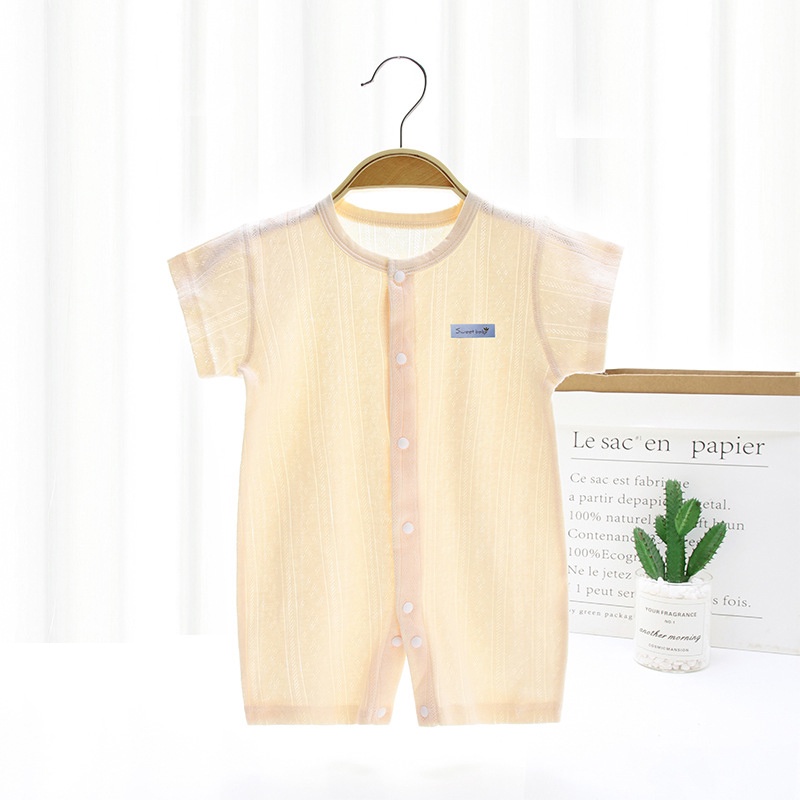 Bodysuit body đùi ngắn tay vải Organic cotton cao cấp cho bé trai bé gái Hàng Quảng Châu xuất Hàn SLH67