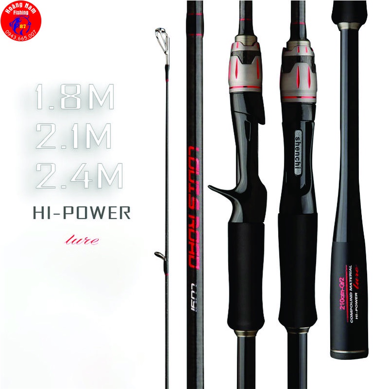Cần câu lure máy ngang, máy đứng carbon Hi Power đầu bu chống xoắn CM22. Chuyên câu lure lăng xê. Đồ Câu Hoàng Nam