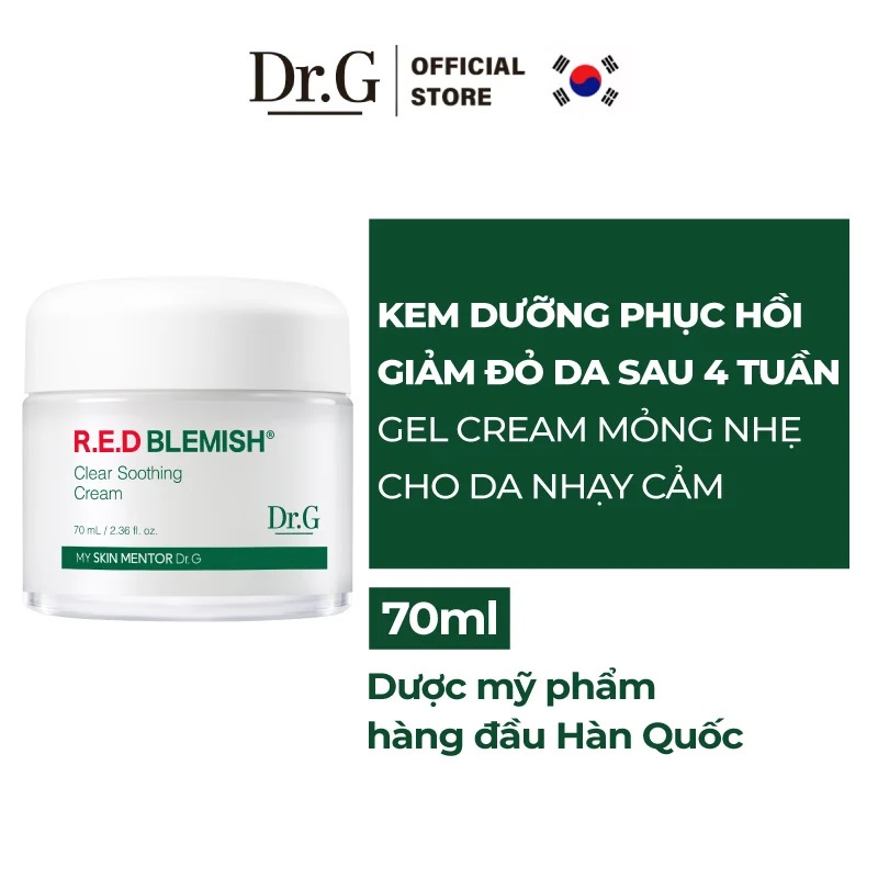 Kem dưỡng làm dịu và phục hồi da Dr.G DrG Red Blemish Clear Soothing Cream 70ml