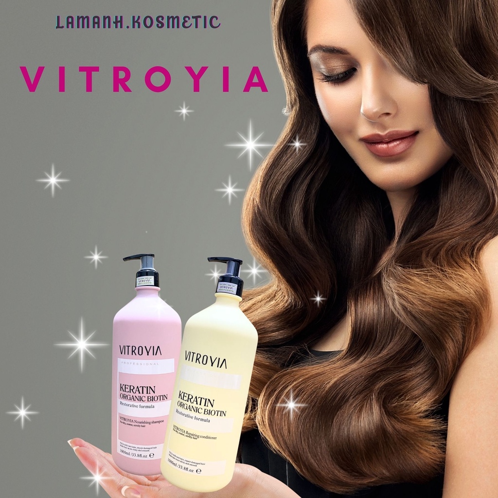 VITROYIA REPAIRING dầu gội xả dưỡng sinh phục hồi tóc siêu mềm mượt hương thơm sang chảnh SIZE: 1000ML hàng chính hãng