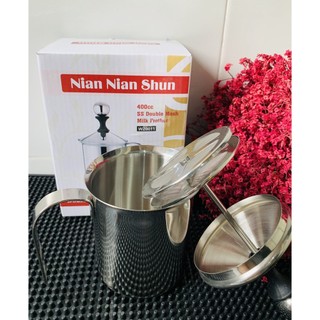 Ca đánh sữa lạnh, tạo bọt sữa cầm tay inox 2 lớp cao cấp