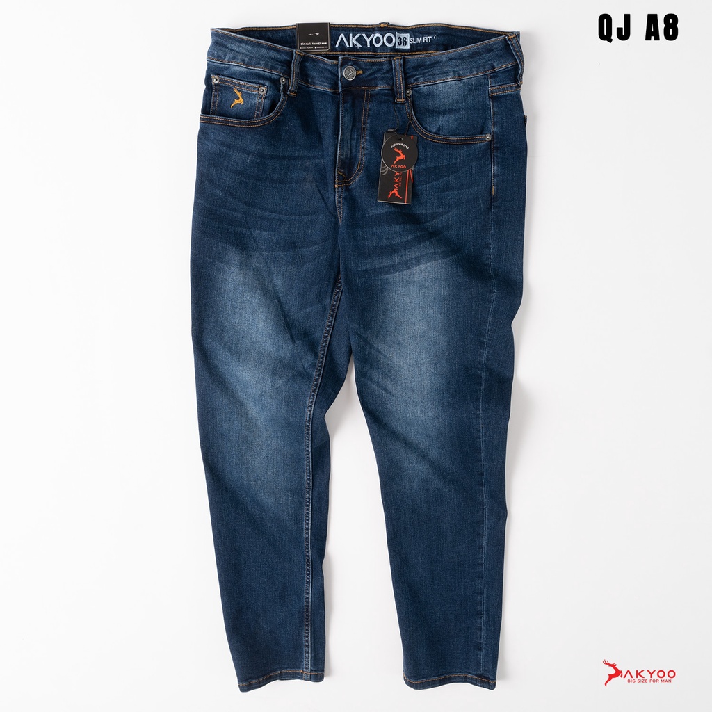 Quần Jean Nam Bigsize Size Đại Từ 80kg-140kg,Quần Jean Nam Co Giãn, Bigsize Nam AKYOO ; QJ A8