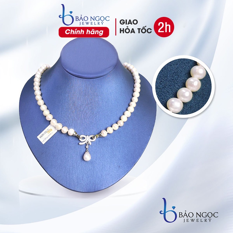 Bộ Trang Sức Ngọc Trai Dây Chuyền Và Lắc Tay Hình Nơ Xinh Làm Quà Tặng DB1102 Bảo Ngọc Jewelry