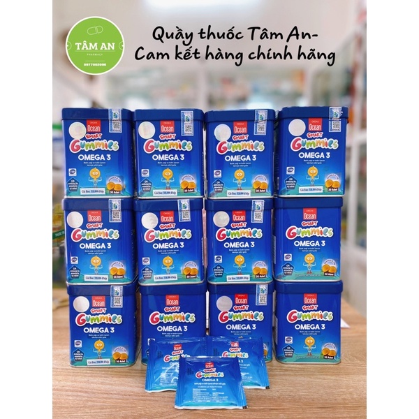 Kẹo dẻo Ocean Smart Gummies Omega 3-Bổ sung Omega 3, DHA, EPA, Choline tốt cho mắt và não bộ