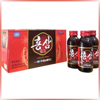 Nước hồng sâm hàn quốc chính hãng hộp 10 chai x 100ml
