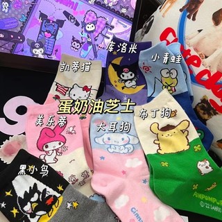 Tất vớ chân hoạt hình Sanrio Kuromi Melody Cinnamoroll Kitty Pompurin