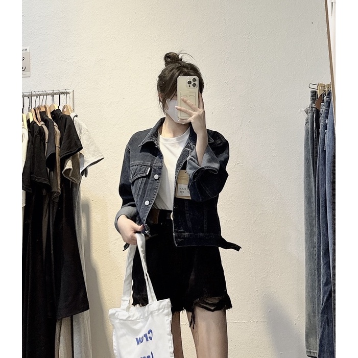 Quần đùi bò rách