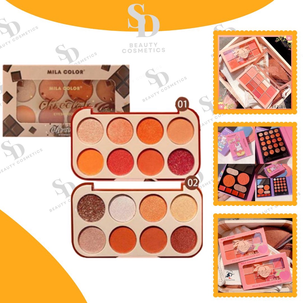 Phấn Mắt Tông Cam Đào Nhũ Lì Mila Color - Hàng nội địa Trung