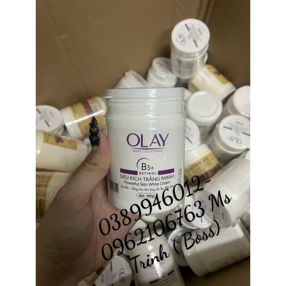 Kem Body siêu kích trắng OLAY trắng nhanh...k ăn nắng, k vàng lông 70000/MS027
