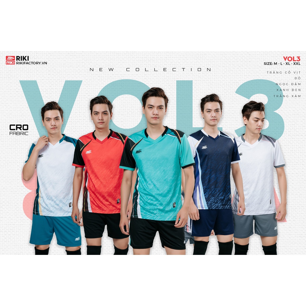 Bộ Bóng Chuyền RIKI VOL 3 Hàng Chính Hãng, Chất Mè Thoáng Mát