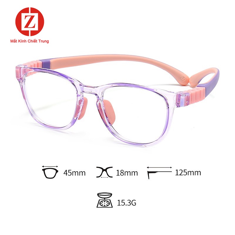 Kính Thời Trang chống ánh sáng xanh bảo vệ đôi mắt bé yêu, có thể thay tròng cận, gọng Silicone cao cấp mã H8812