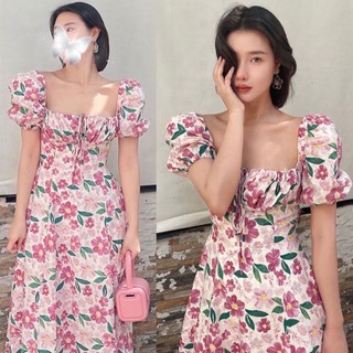 ĐẦM MAXI HOA CỔ U XẺ TÀ (KÈM VIDEO HÌNH THẬT)