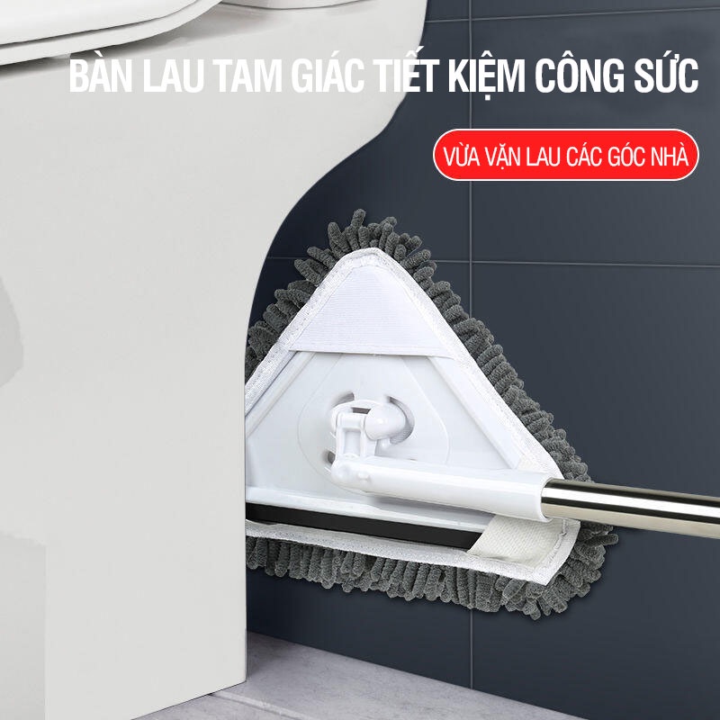 Cây lau trần nhà, chổi lau tường đa năng hình tam giác - Kitimop A3