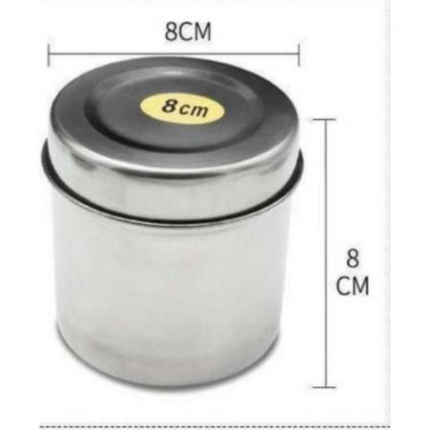 Hũ đựng bông 8cm | khay hạt đậu inox chuyên dùng trong y tế spa