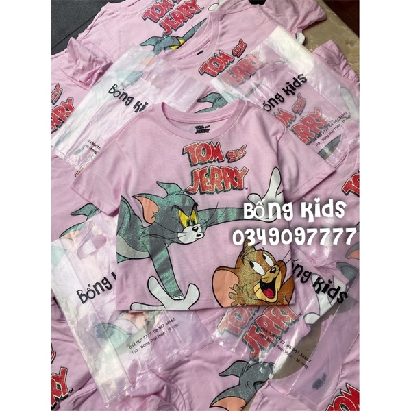 Áo Phông Bé Gái Tom&amp;Jery Hồng Tím
