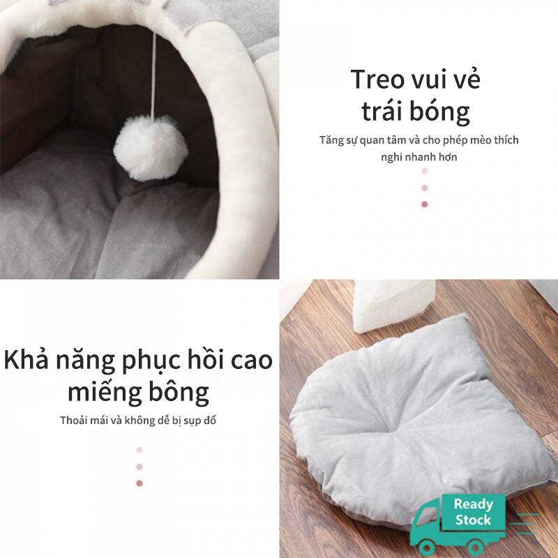 Domicoo Nhà Chó Mèo Mèo Giá Rẻ Giường Ngủ Giữ Ấm Bốn Mùa Có Thể Giặt Sạch Dành Cho Mèo Cưng