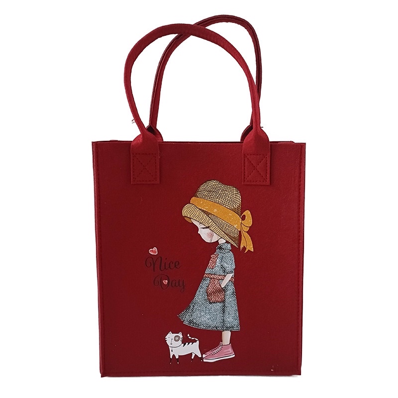 Túi tote vải nỉ hoạ tiết hoạt hình dễ thương
