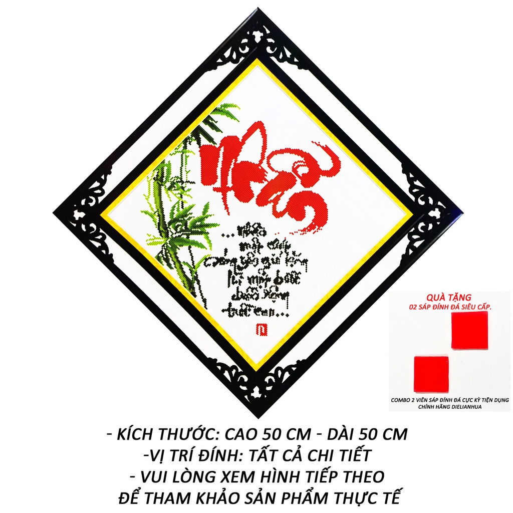 Tranh Đính Đá Đẹp - Nhẫn một chút sóng yên gió lặng 19 - Tranh Minh Hiền (TỰ ĐÍNH ĐÁ)