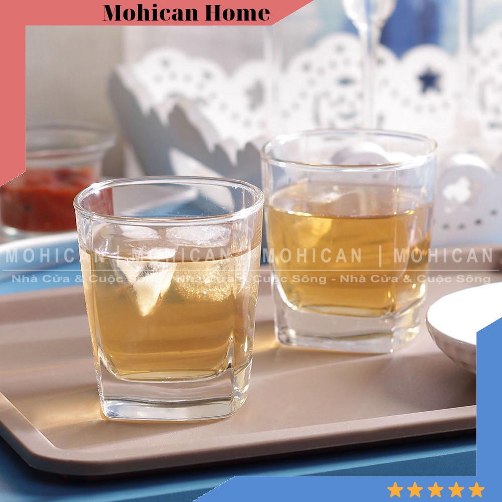 Ly thủy tinh vuông lùn 305ml, cốc thủy tinh Union Thái Lan kiểu đẹp, sang trọng, độc đáo cho các hàng quán UNIG-361