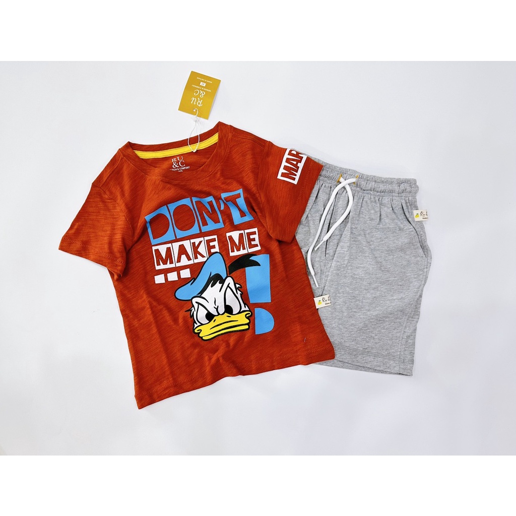 Quần áo tre em Bộ cộc bé trai vải cotton in marvel