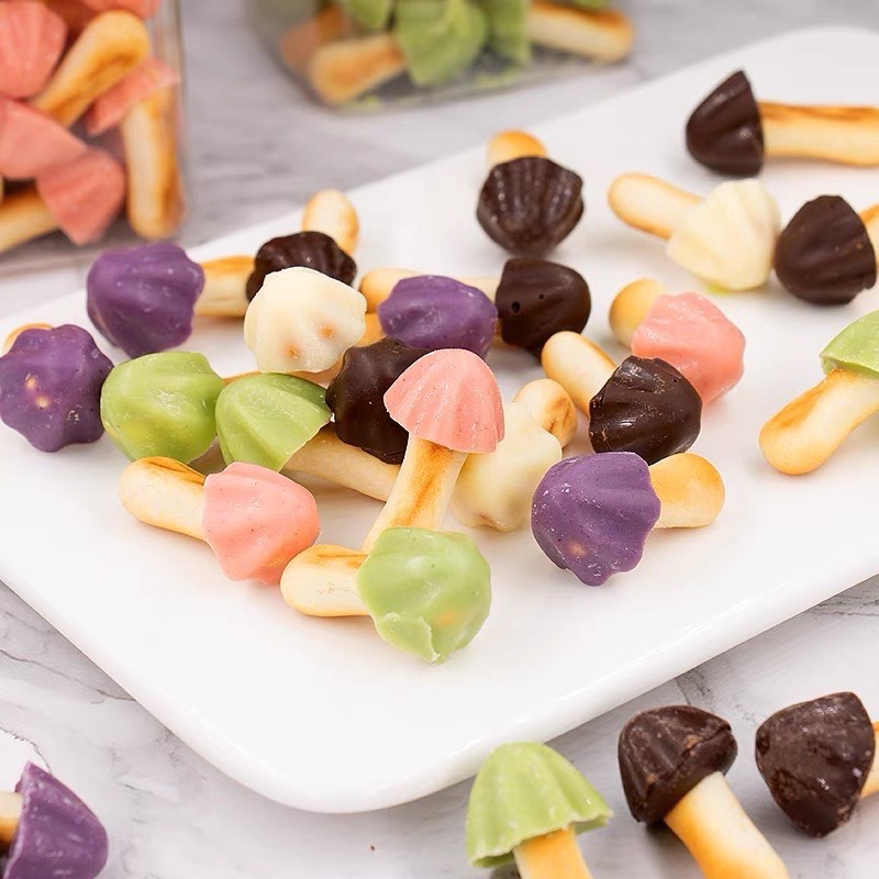 Bánh quy/ que nấm socola/ sữa/ matcha/ việt quất lọ 138g siêu hot