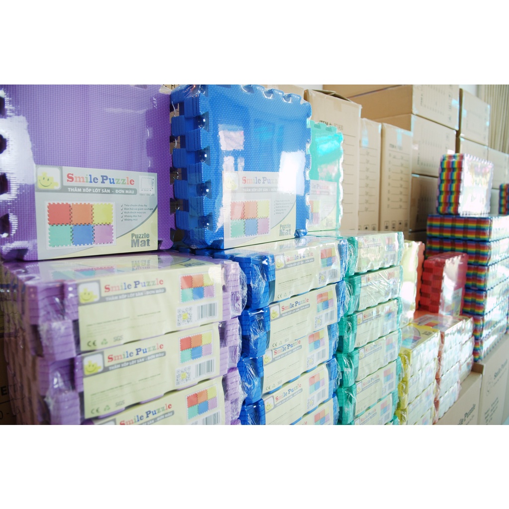 Children Kids Baby Smile Puzzle Play Mat_Mono Color 10pcs