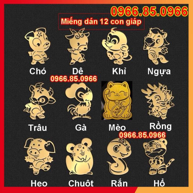 Miếng dán linh phù hình 12 con giáp đẹp