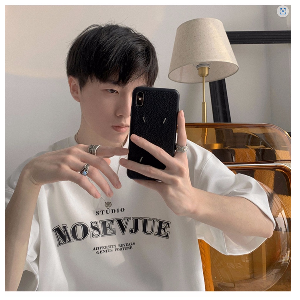 Áo thun Unisex tay lỡ form rộng nam nữ in MOSEVJUE STUDIO - 100% COTTON