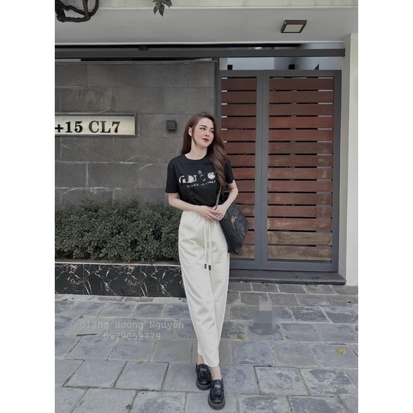 Quần baggy nỉ hai da tag túi