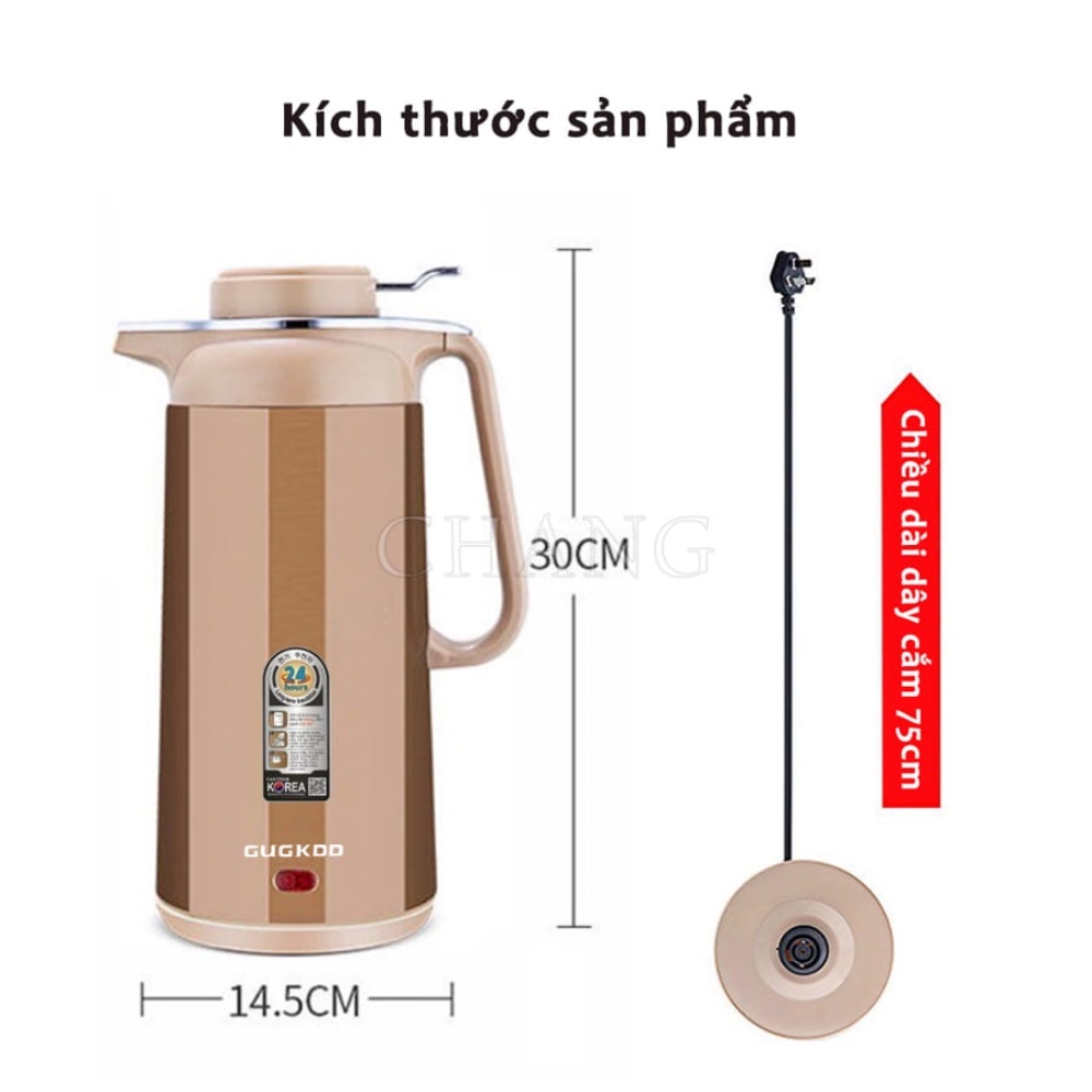 Ấm đun nước siêu tốc Guckoo dung tích 3L công suất 1500w, ấm siêu tốc kiêm bình giữ nhiệt chất liệu cao cấp không gỉ