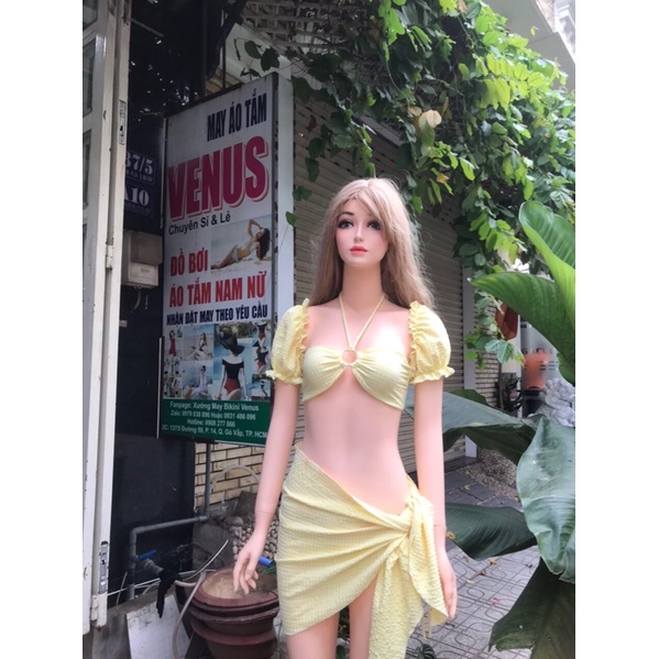 [CAO CẤP ]Bikini áo tắm 2mảnh cara vàng khoen ngực | BigBuy360 - bigbuy360.vn