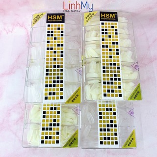 Móng hsm móng úp nhám lẻ size màu trong và đục nhiều phom vuông thang nhọn bầu
