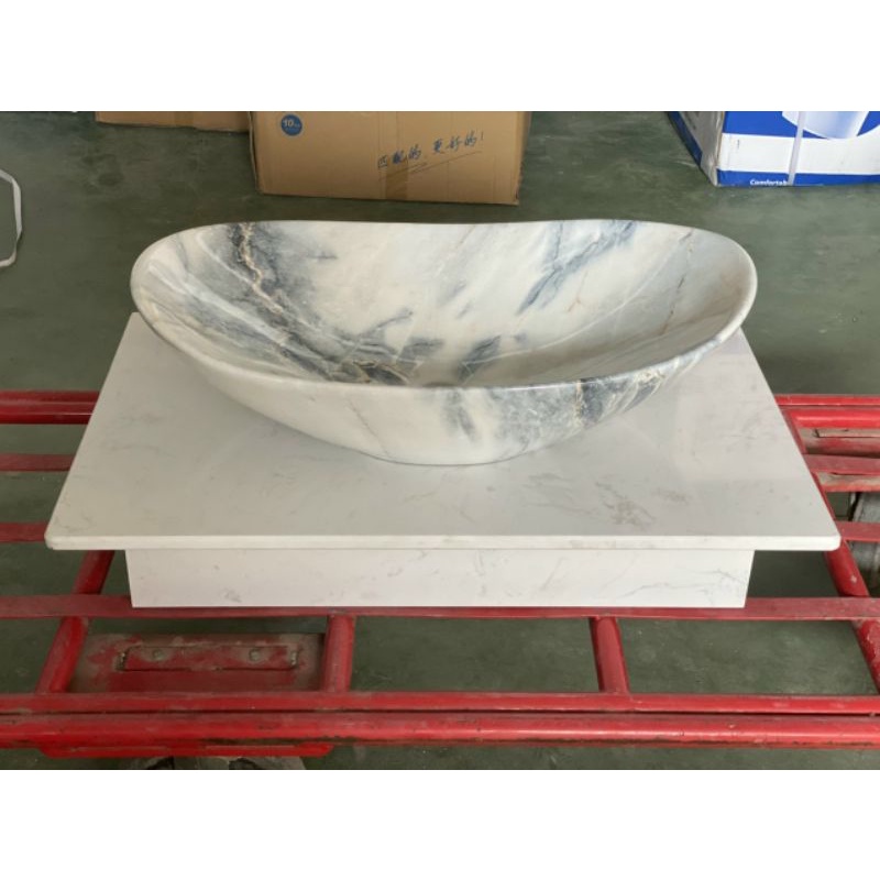 Lavabo giả đá, Lavabo đặt bàn vân đá cao cấp
