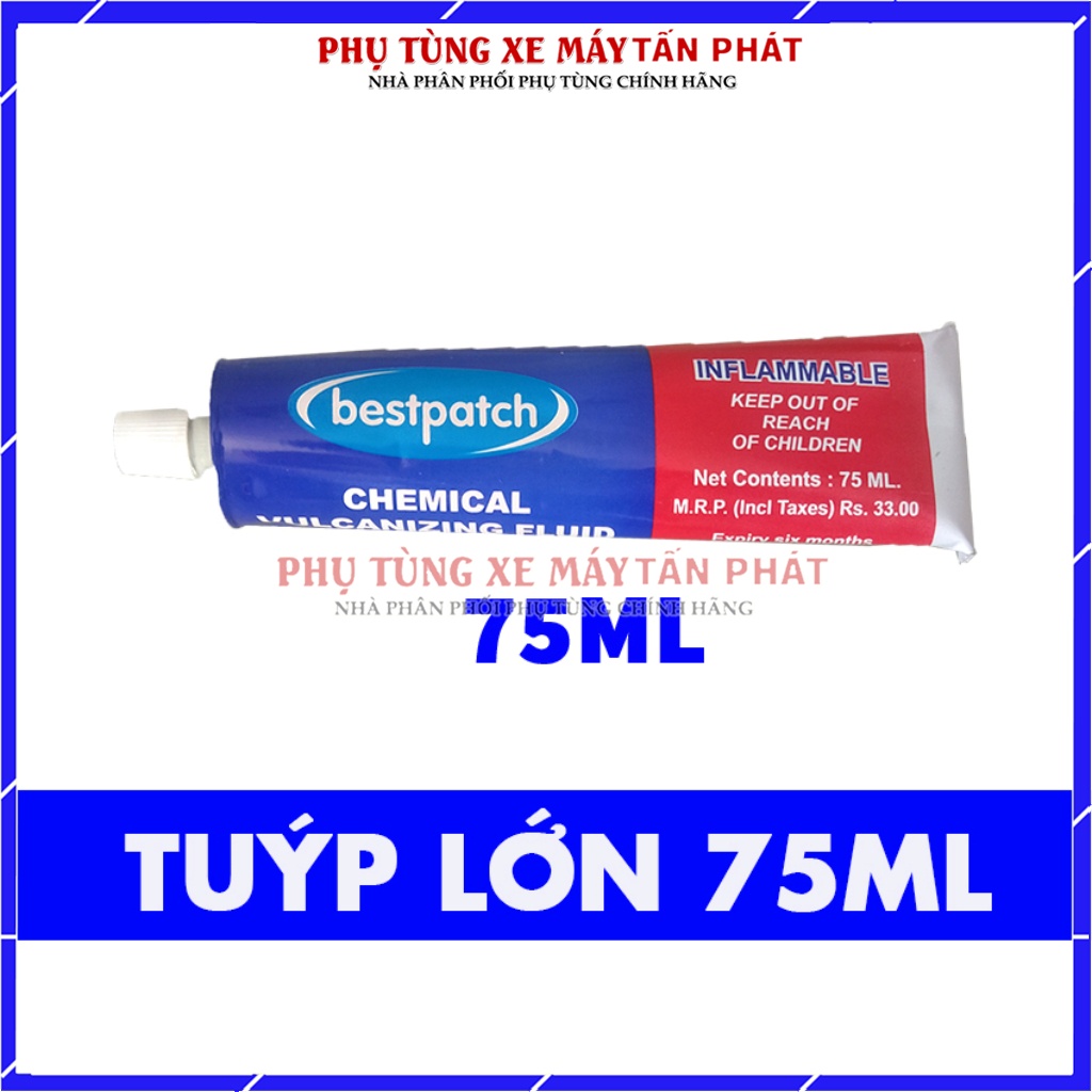 Tuýp Keo 30ml - 75ml Vá Vỏ - Ruột - Ép Nhiệt Xe Đạp Xe Máy Ô Tô Chính Hãng Bestpatch Made INDIA