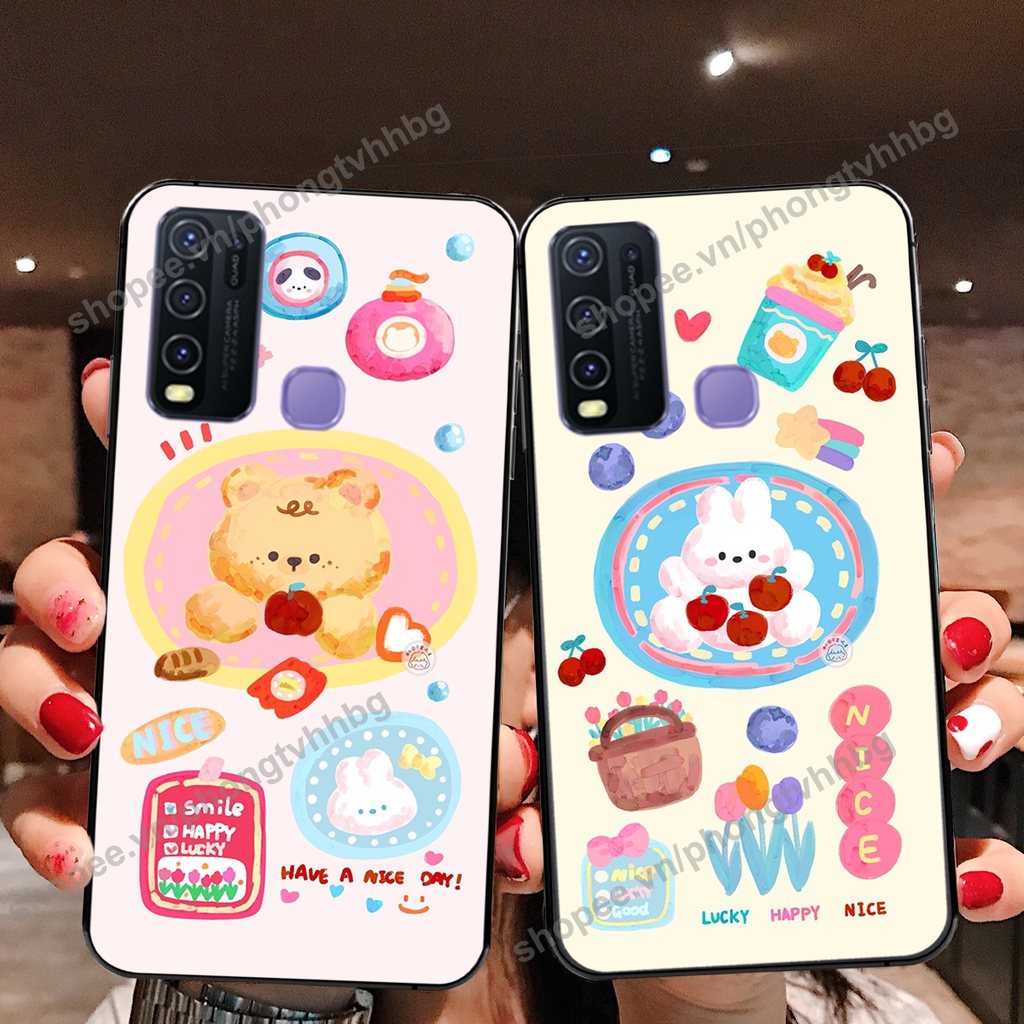 Ốp lưng Vivo Y30 / Y50 GẤU DÂU chi bi hoạt hình cute siêu rẻ