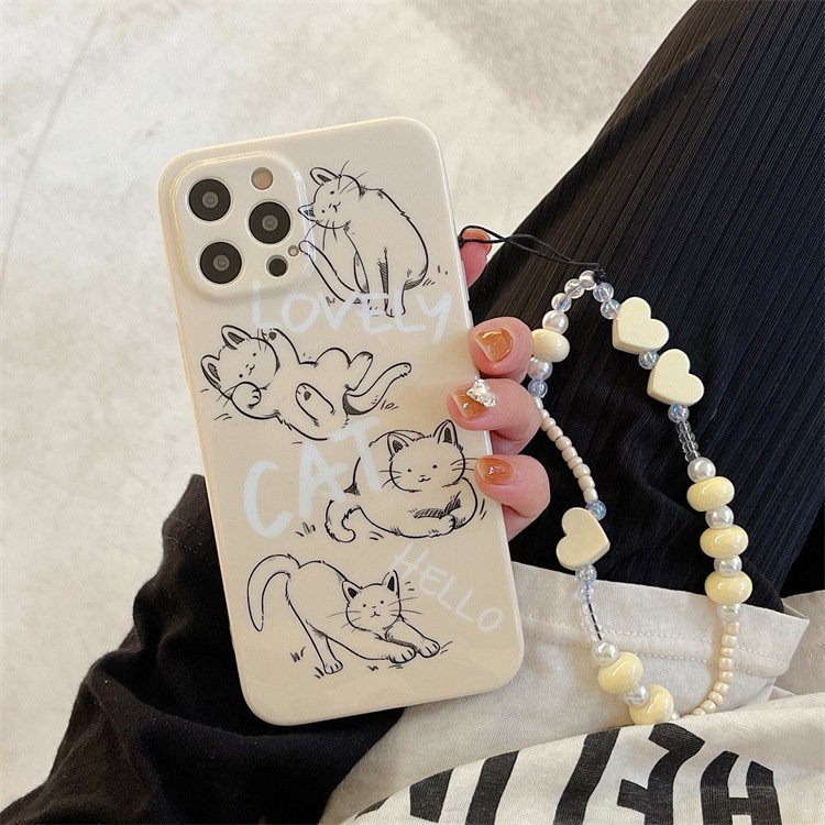 ỐP IPHONE FULL VIỀN IN HÌNH KITTY KEM KÈM DÂY