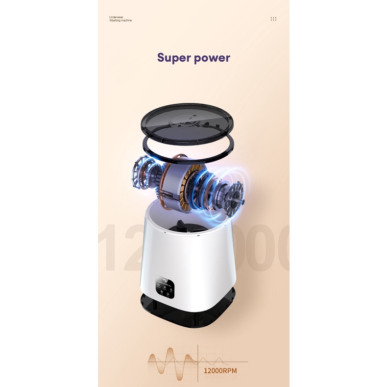 KANGJIA không dây Máy giặt mini hoàn toàn tự động sạc máy giặt giày tất nhỏ đồ lót máy giặt mini tự độngdây máy giặt mini cho bé