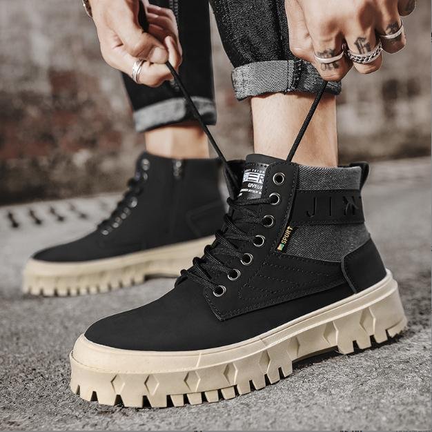 Giày Boot Nam - Combat Boots Thời Trang Đế Cao 2 Màu GN421
