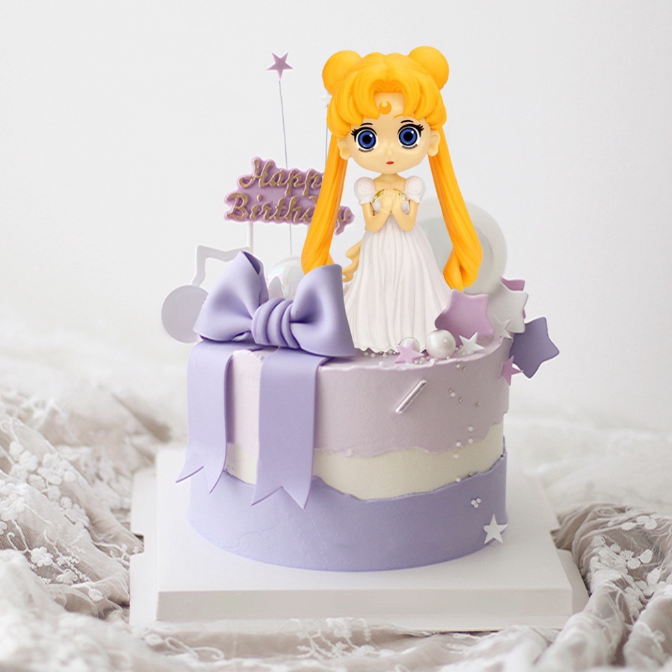 Phụ kiện trang trí bánh sinh nhật [FREESHIP❤️] thủy thủ mặt trăng nhựa đặc